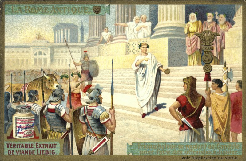 Victor visiting the Capitol to make offerings to Jupiter, Ancient Rome by European School