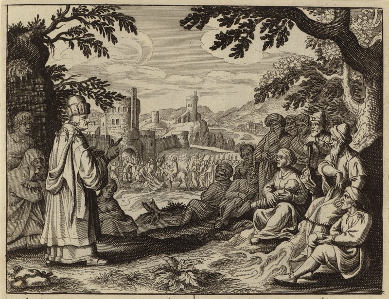 Zechariah Warning the Jews Against Repeating the Sins of Their Fathers (engraving) by European School