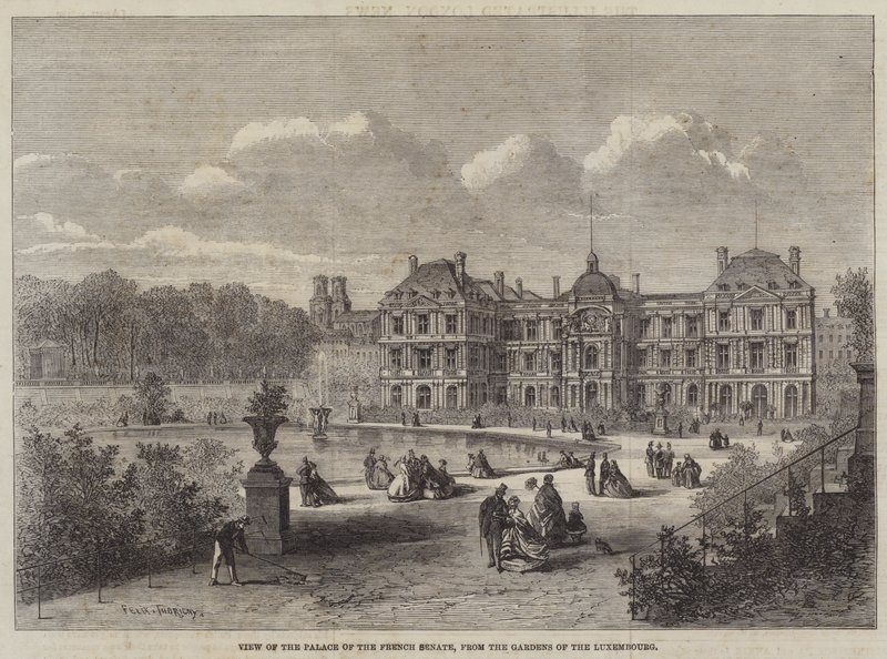 View of the Palace of the French Senate, from the Gardens of the Luxembourg by Felix Thorigny