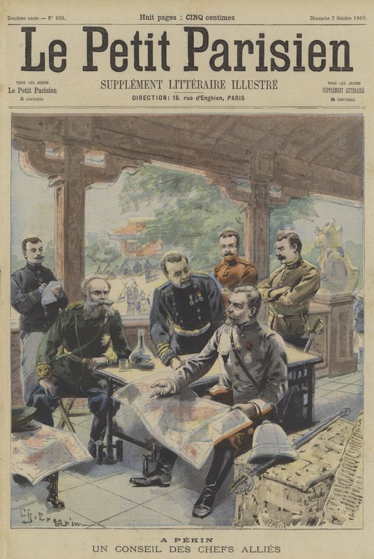 The Boxer Rebellion: A Meeting of Allied Commanders in Beijing by Fortune Louis Meaulle