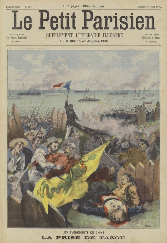 The Capture of Taku by the Allies During the Boxer Rebellion, China by Fortune Louis Meaulle