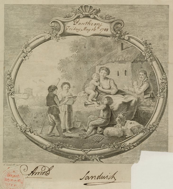 Farm scene, with children singing and playing musical instruments by Francesco Zuccarelli