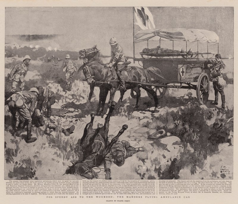 For Speedy Aid to the Wounded, the Manders Flying Ambulance Car by Frank Craig