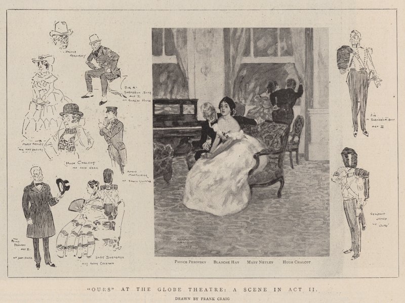 Ours at the Globe Theatre, a Scene in Act II by Frank Craig
