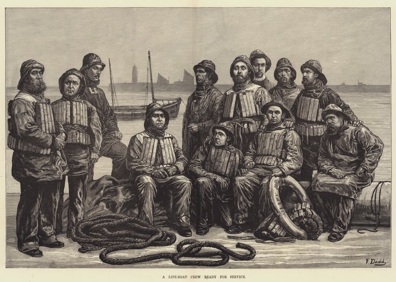 A Life-Boat Crew ready for Service by Frank Dadd