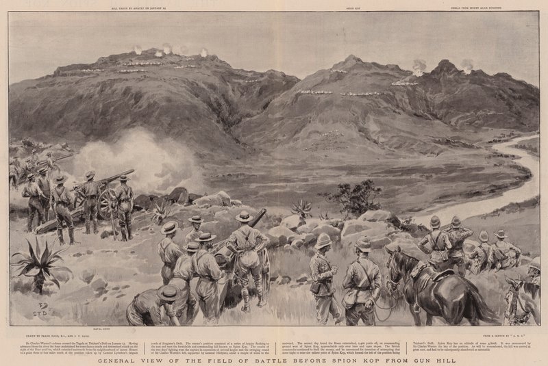 General View of the Field of Battle Before Spion Kop from Gun Hill by Frank Dadd