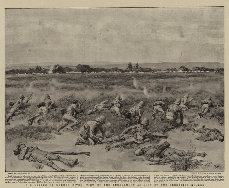 The Battle of Modder River, View of the Engagement as Seen by the Grenadier Guards by Frank Dadd