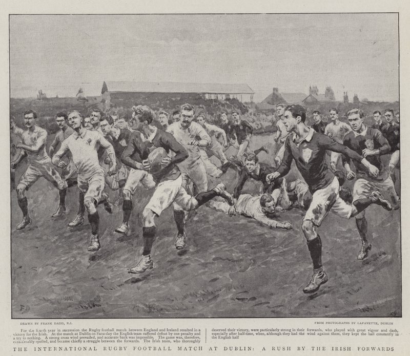 The International Rugby Football Match at Dublin, a Rush by the Irish Forwards by Frank Dadd