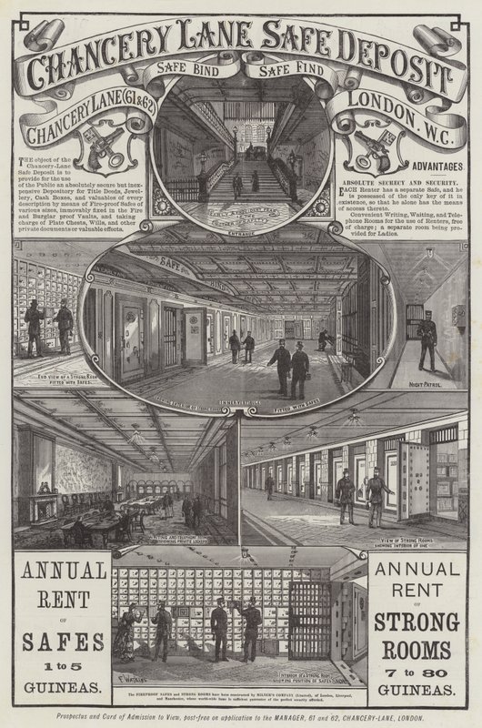 Advertisement, Chancery Lane Safe Deposit by Frank Watkins