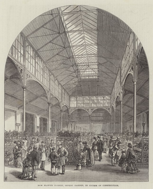 New Flower Market, Covent Garden, in Course of Construction by Frank Watkins