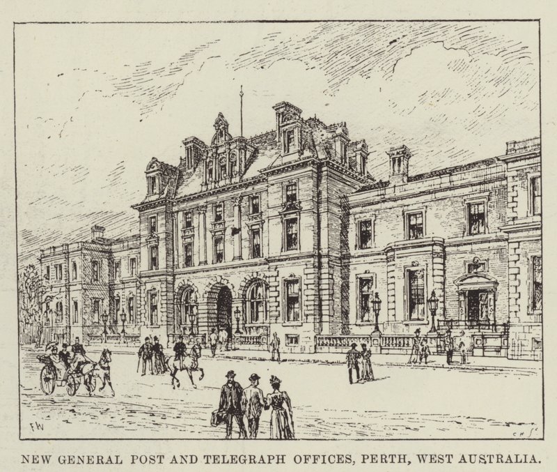 New General Post and Telegraph Offices, Perth, West Australia by Frank Watkins