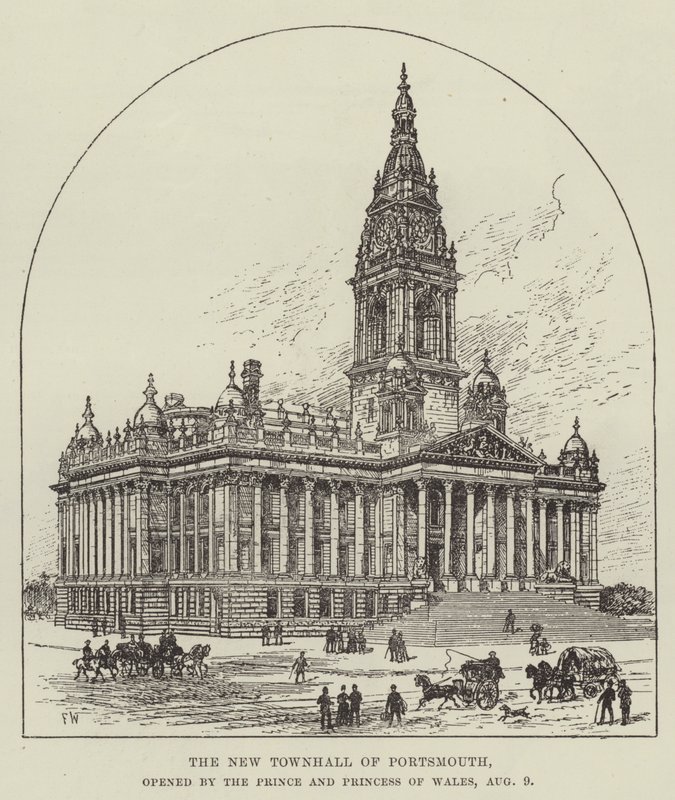 The New Townhall of Portsmouth, opened by the Prince and Princess of Wales, 9 August by Frank Watkins