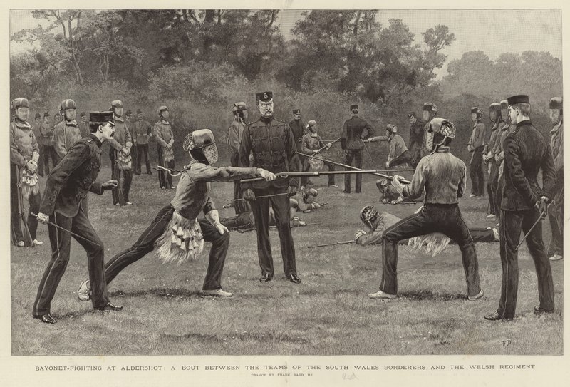 Bayonet-Fighting at Aldershot by Frank Dadd