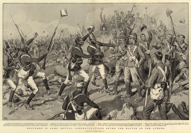 Brothers in Arms, Mutual Congratulations After the Battle of the Atbara by Frank Dadd