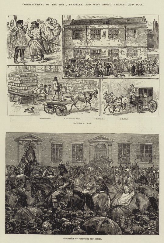 Commencement of the Hull, Barnsley, and West Riding Railway and Dock by Frank Dadd