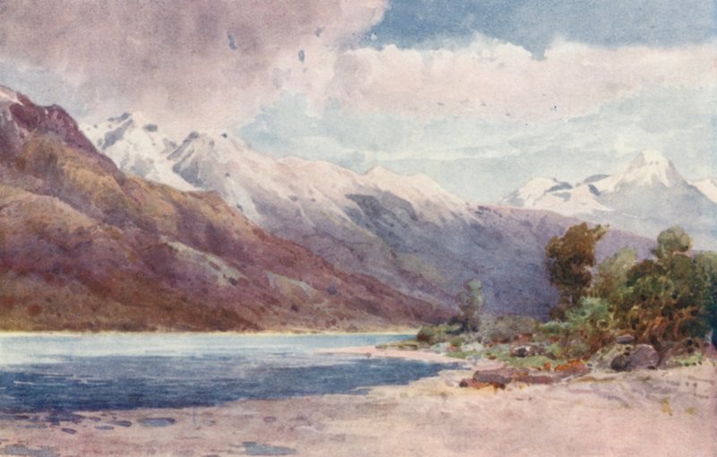 New Zealand: At the Head of Lake Wakatipu by Frank H Wright