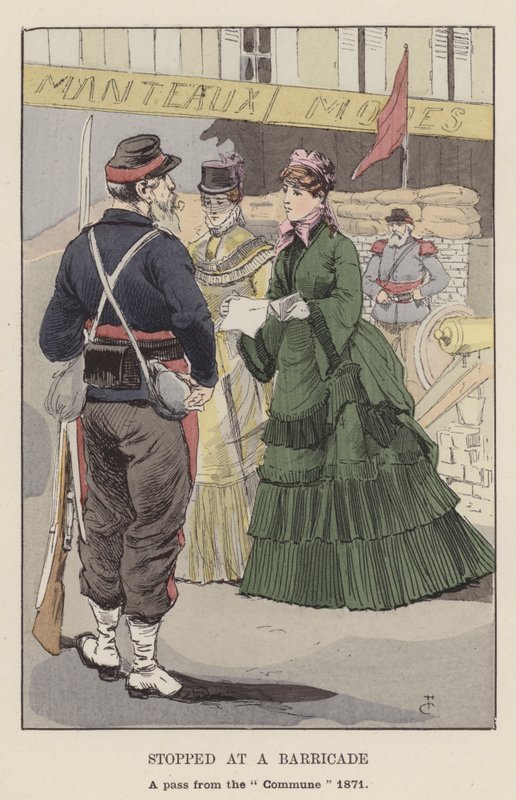 Stopped at a Barricade, a pass from the Commune by François Courboin