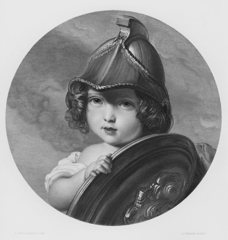 The Amazon, Portrait of HRH The Princess Helena, from the Picture in the Royal Collection by Franz Xaver  Winterhalter (after)