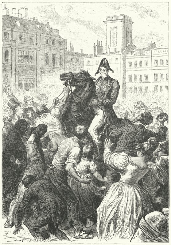 The Duke of Wellington caught up in a riot by Frederic Theodore (after) Lix