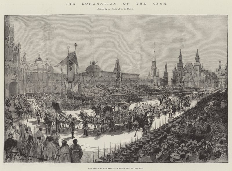 The Coronation of the Czar, the Imperial Procession crossing the Red Square by Frederic de Haenen