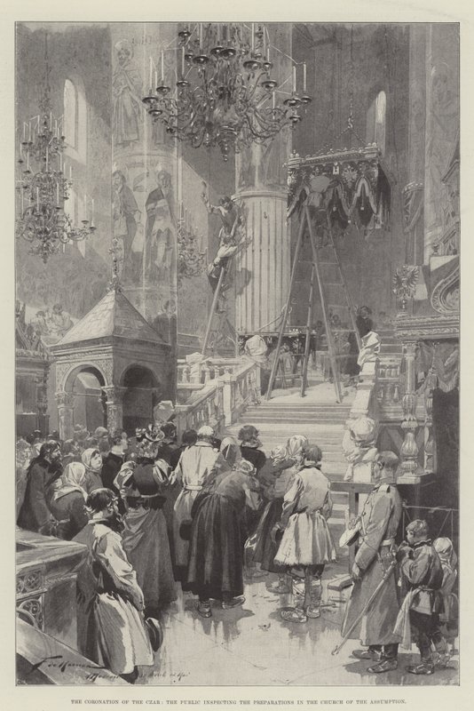 The Coronation of the Czar, the Public Inspecting the Preparations in the Church of the Assumption by Frederic de Haenen