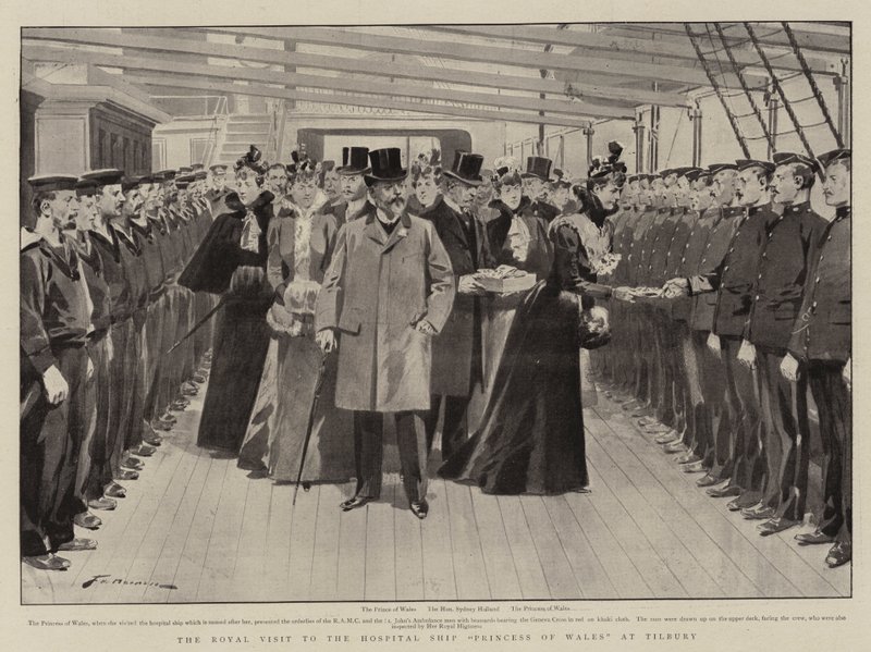 The Royal Visit to the Hospital Ship Princess of Wales at Tilbury by Frederic de Haenen