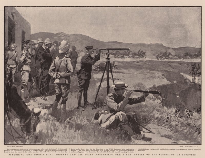Watching the Fight, Lord Roberts and his Staff Witnessing the Final Phases of the Action of Driefontein by Frederic de Haenen