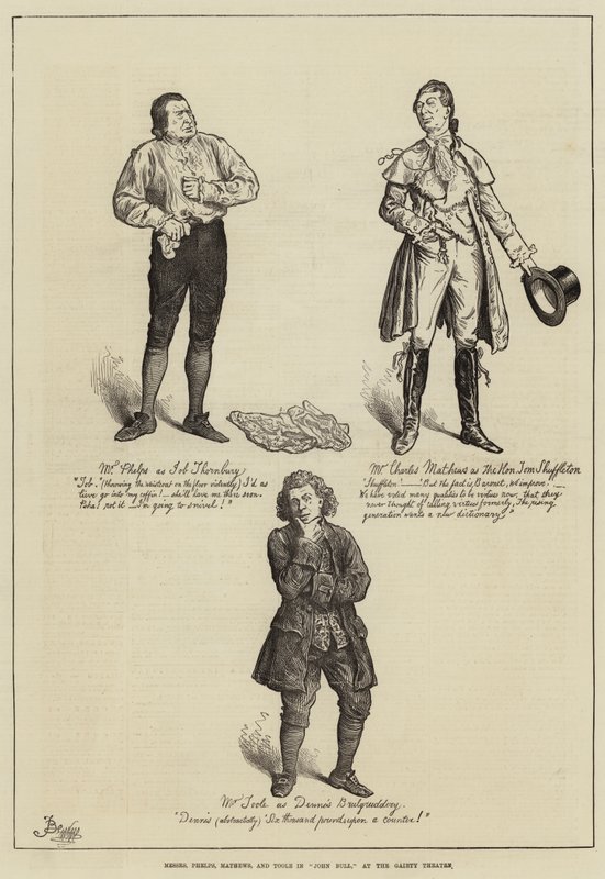 Messers Phelps, Mathews, and Toole in John Bull, at the Gaiety Theatre by Frederick Barnard