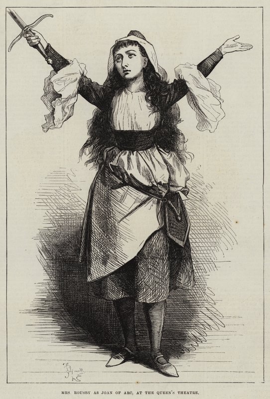 Mrs Rousby as Joan of Arc at the Queen