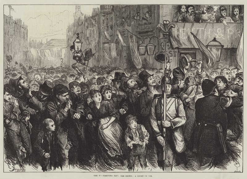The Thanksgiving Day, the Crowd, a Rough Corner by Frederick Barnard
