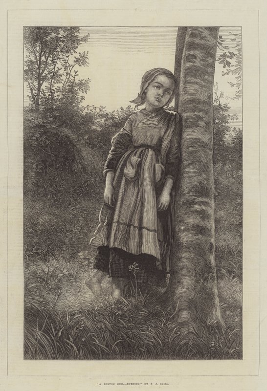 A Breton Girl, Evening by Frederick John Skill