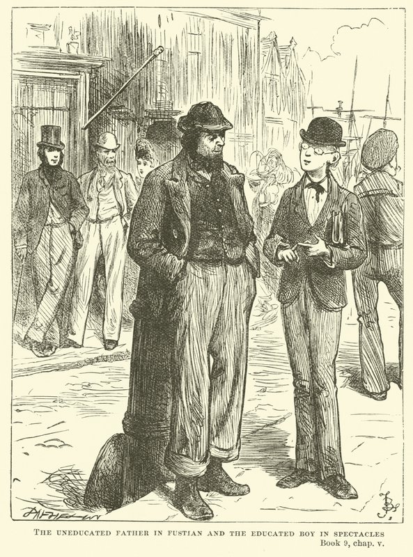 The Uneducated Father in Fustian and the Educated Boy in Spectacles by Frederick Barnard