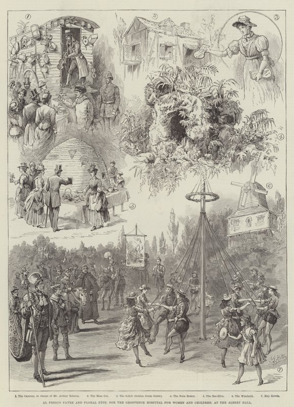 Al Fresco Fayre and Floral Fete for the Grosvenor Hospital for Women and Children at the Albert Hall by Frederick George Kitton