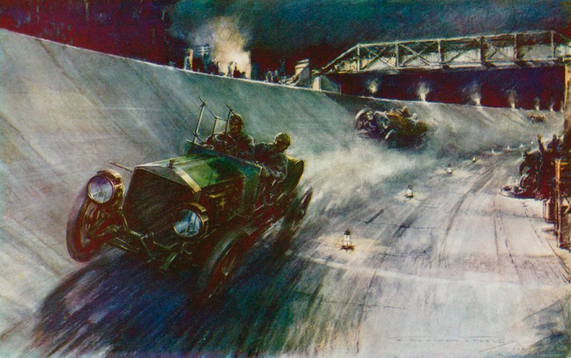 In 1907 S F Edge, driving the Napier single handed, succeeded in maintaining 60 mph for 24 hours, the first record on the new Brooklands track by Frederick Gordon (after) Crosby