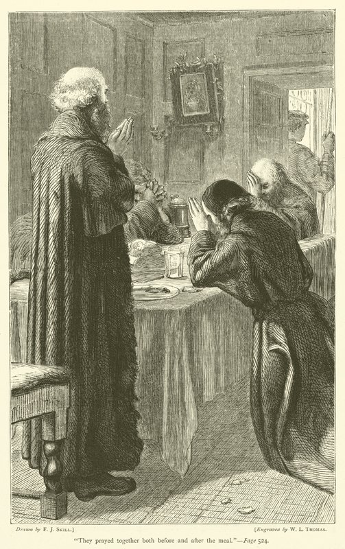 They prayed together both before and after the meal by Frederick John Skill