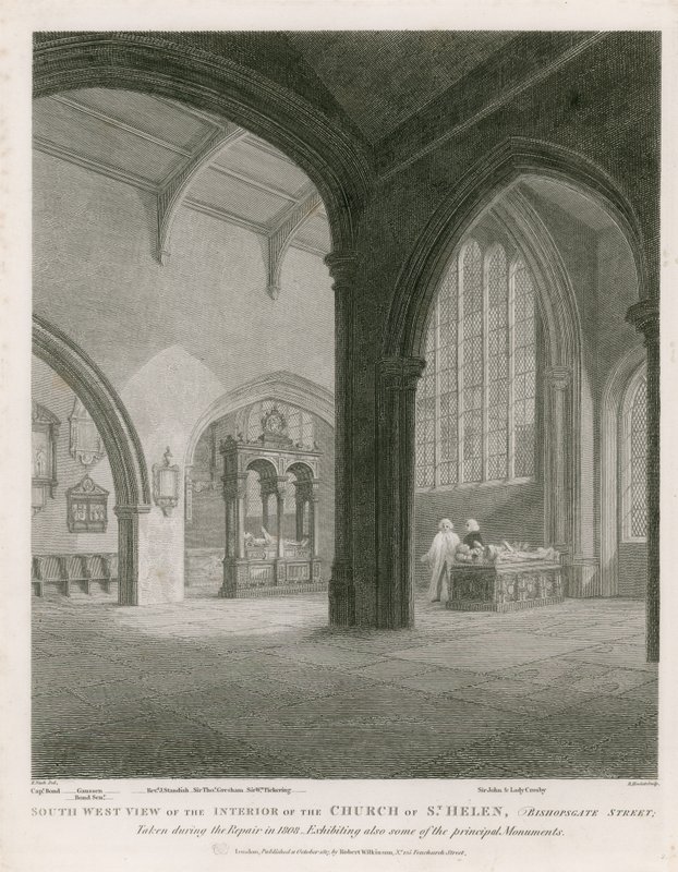 Church of St Helen, Bishopsgate Street, London by Frederick Nash