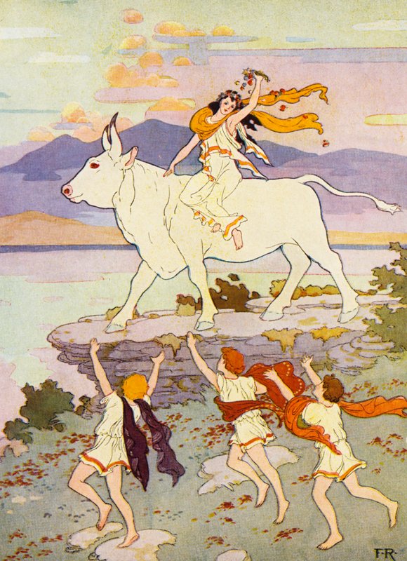 Europa waved her hand and called out 