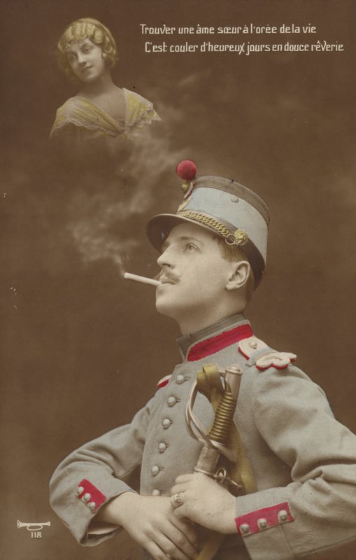 A Young Soldier Daydreaming About His Love by French Photographer