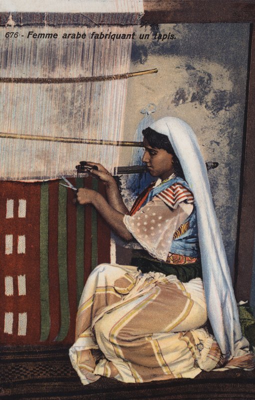 Arab Girl Making a Carpet by French Photographer