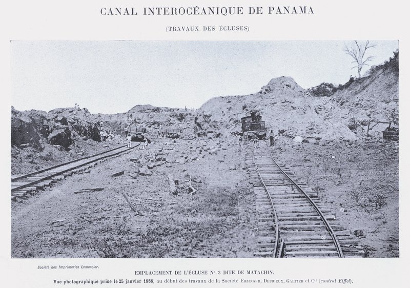 Interoceanic Canal of Panama, Works of the Locks by French Photographer