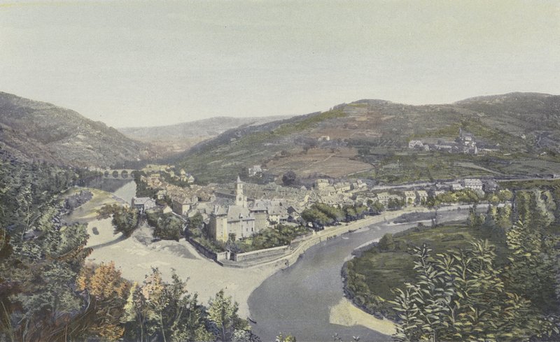 Entraygues, General View and Confluence of the Truyere with the Lot by French Photographer