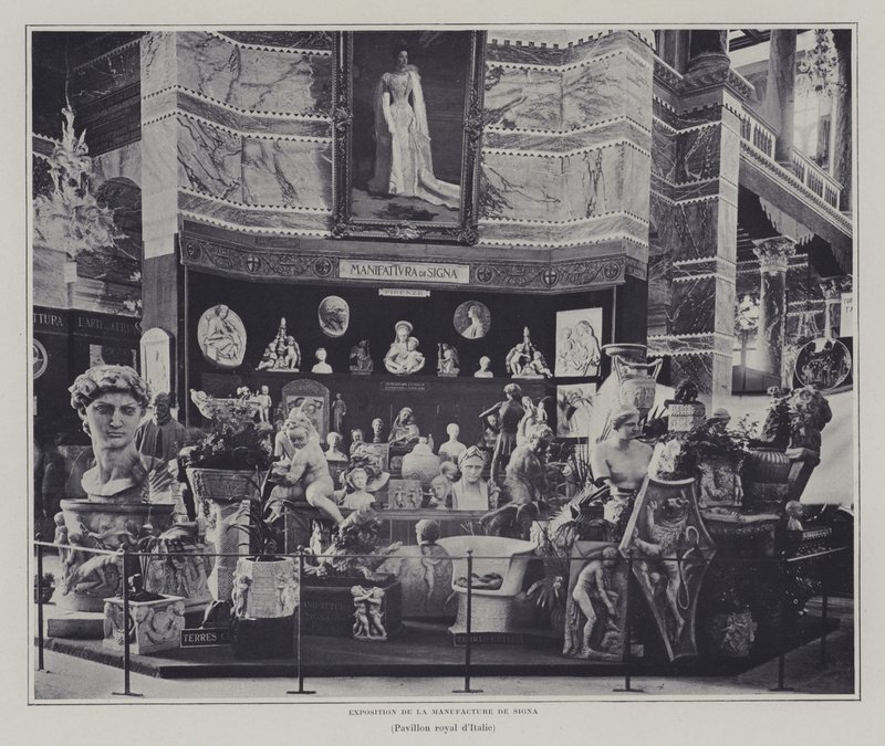 Exhibition of Wares from the Signa Factory, Florence, in the Italian Pavilion at the Exposition Universelle 1900, Paris by French Photographer