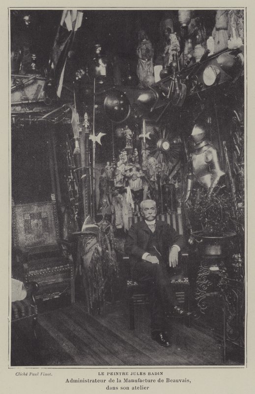 Jules Badin, Manager of the Beauvais Tapestry Manufacture, in his workshop by French Photographer