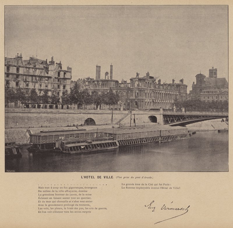The Commune of Paris, The City Hall, View from the Pont d