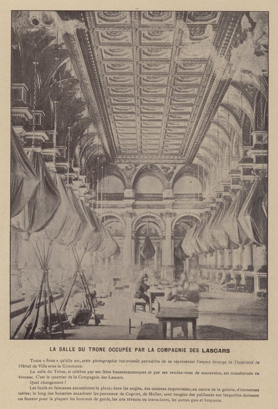 The Commune of Paris, The Throne Room Occupied by the Company of Lascars by French Photographer