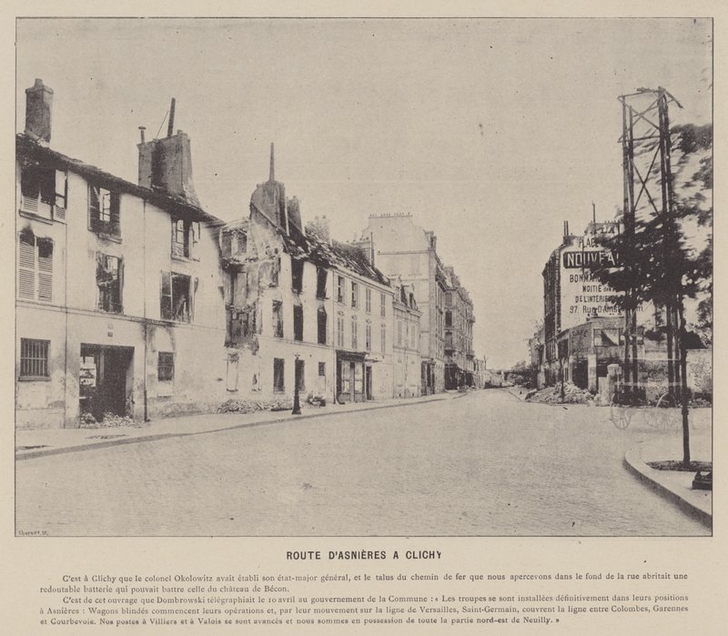 La Commune de Paris, Route from Asnieres to Clichy by French Photographer