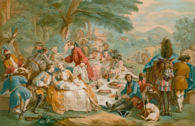 A Shooting Party at Lunch by French School