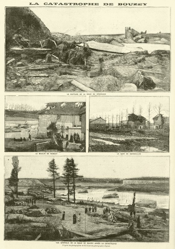 Aftermath of the Bouzey flood disaster, France by French School