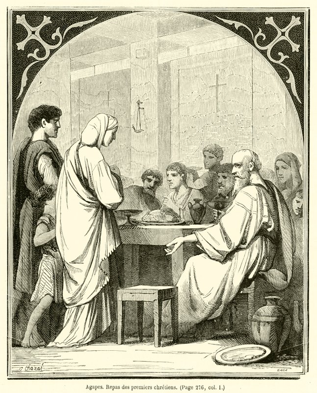 Agapes, Meal of the First Christians by French School