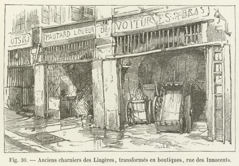 Former charnel houses of the Lineners, transformed into shops, rue des Innocents by French School